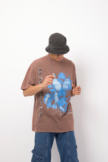 Butterfly Printed Oversized Tshirt