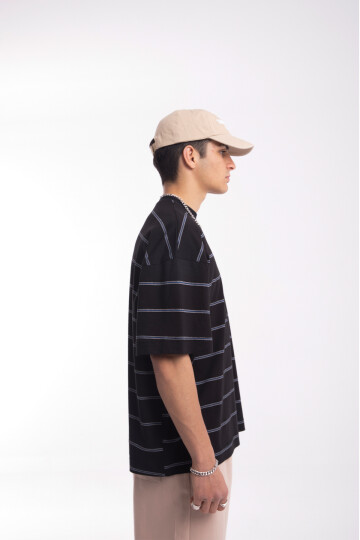 Flaw Atelier Striped Black Oversize Tshirt