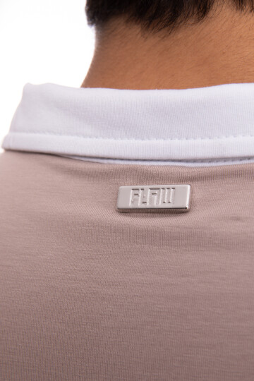Flaw Atelier Logo Detailed Green Polo Neck Tshirt
