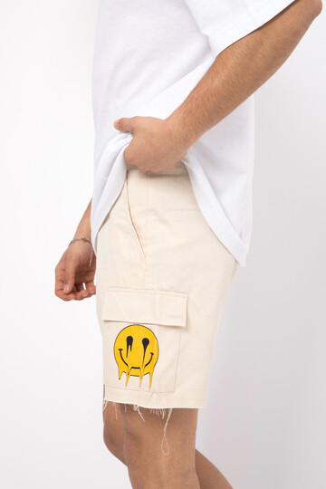 Smile Printed Linen Shorts